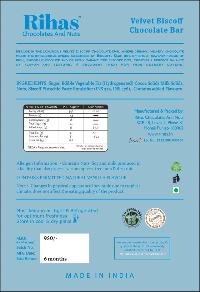Dubai's Viral Velvet Biskoff Kunafa Chocolate Bar - Image 3
