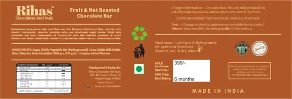 Dubai's Viral Fruit & Nut Roasted Kunafa Chocolate Bar (Mini Pack) - Image 4