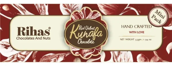 Dubai's Viral Red Velvet Kunafa Chocolate Bar (Mini Pack) - Image 2